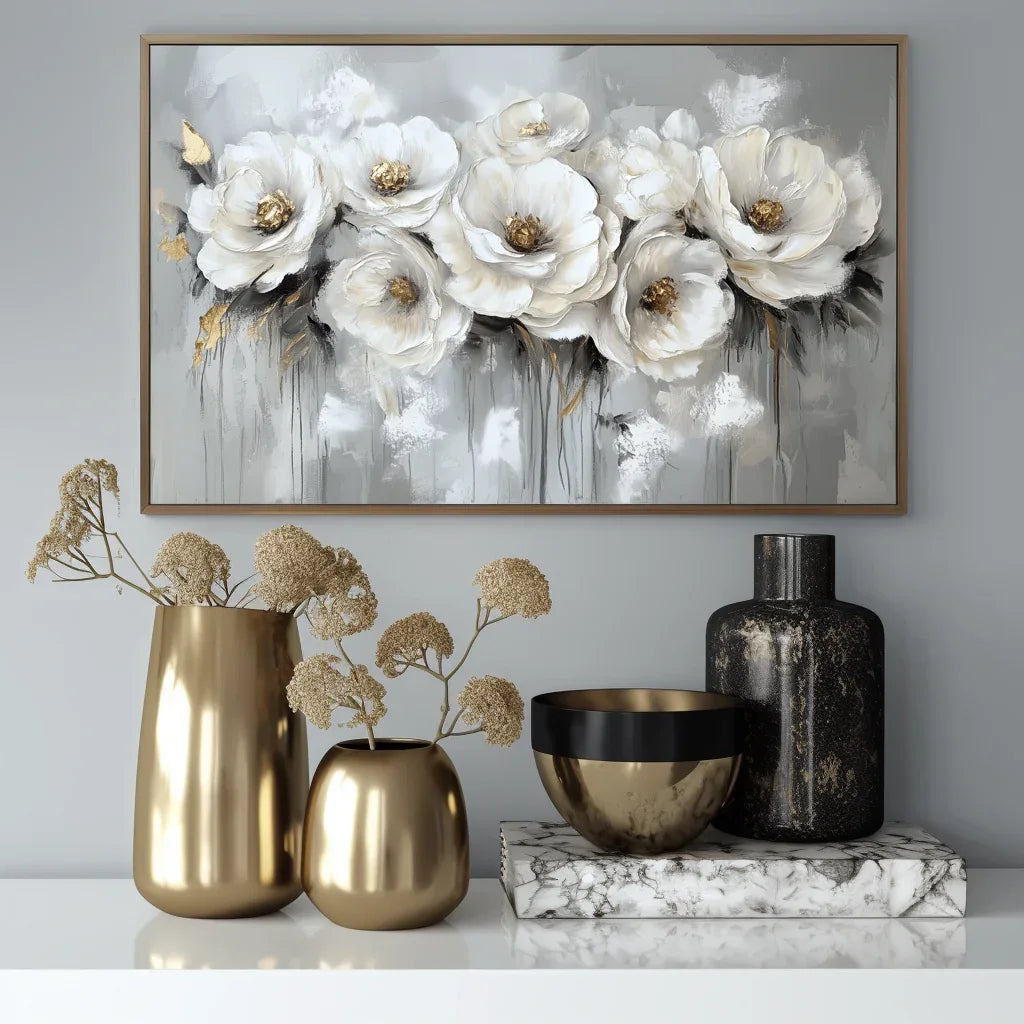 Petal Reverie - Textured 3D Floral Abstract Oil Painting#FL10065