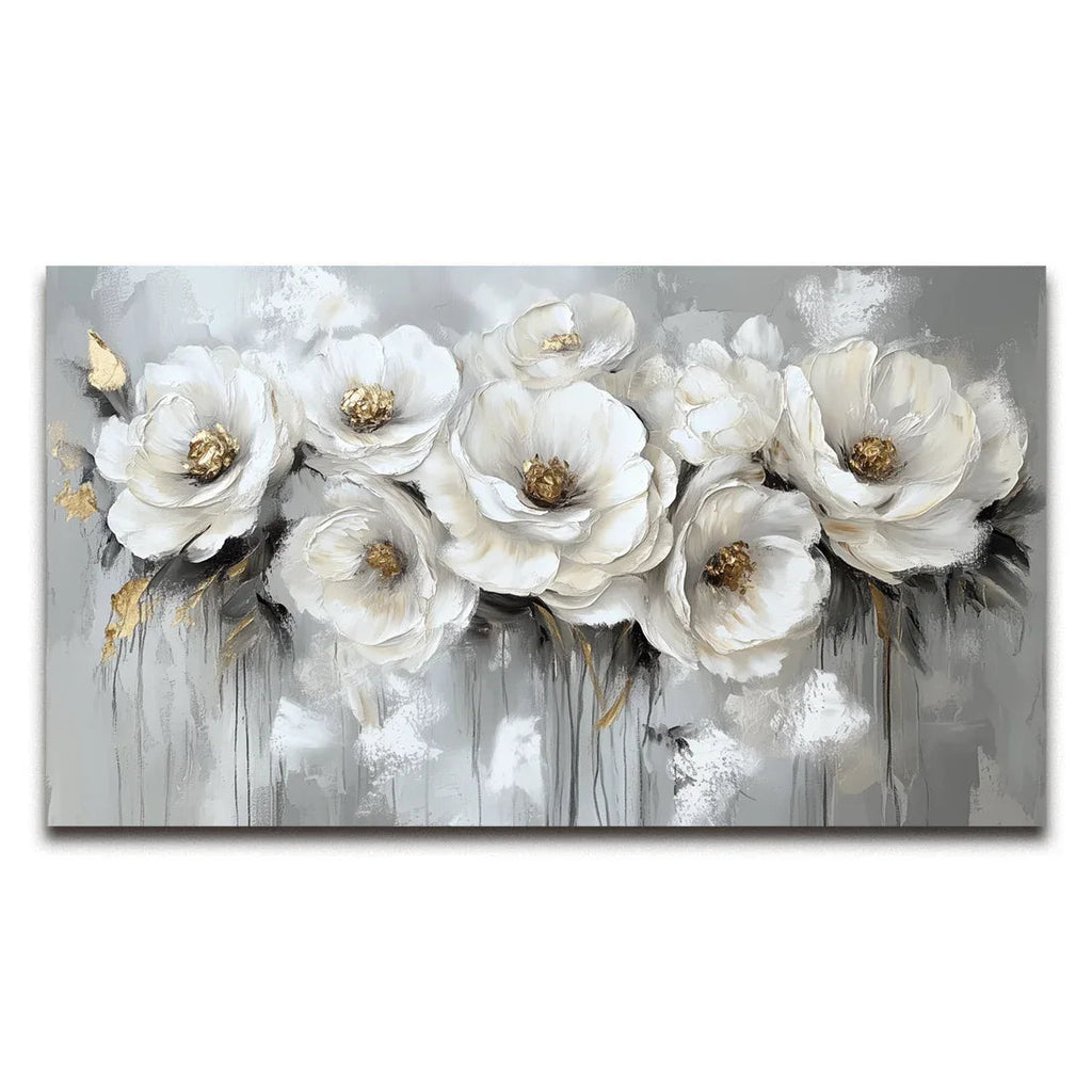 Petal Reverie - Textured 3D Floral Abstract Oil Painting#FL10065