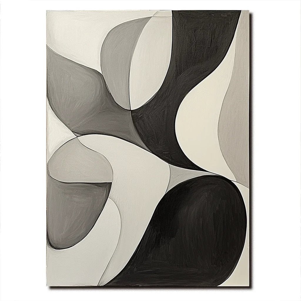 Flow Within – Minimalist Abstract Curved Shapes Canvas Painting