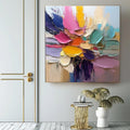 Petal Symphony - Abstract Flower Impasto Canvas Art Painting
