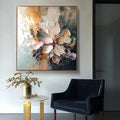 Golden Bloom - Impasto Textured Floral Canvas Wall Art #FL10042