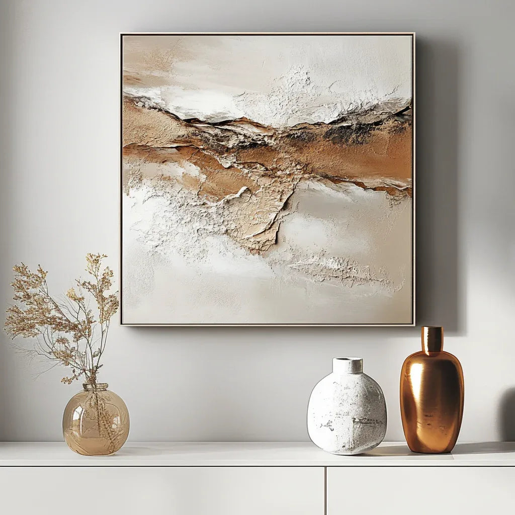 Earthy Texture and Soft Tones 1 - Minimalist Abstract Painting
