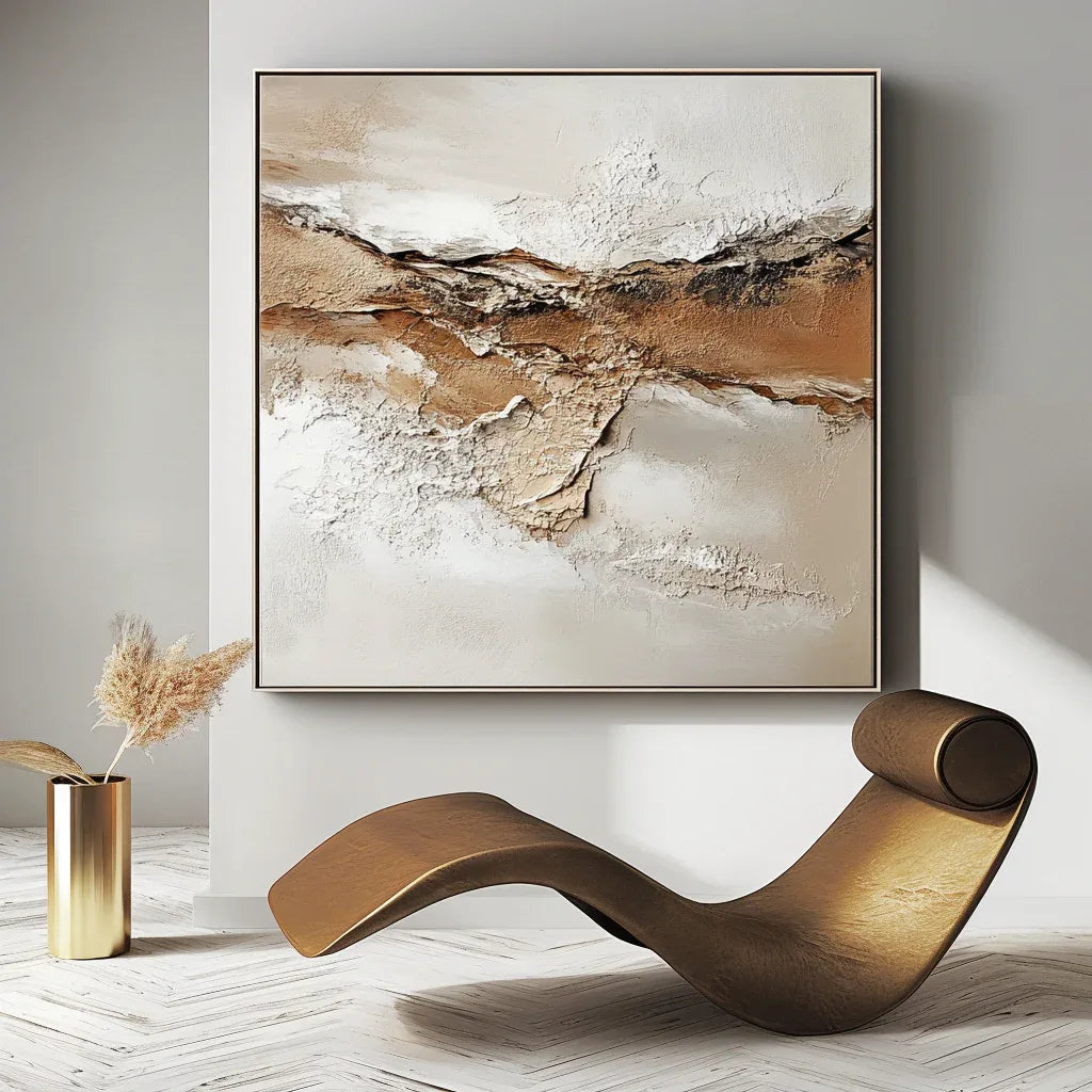Earthy Texture and Soft Tones 1 - Minimalist Abstract Painting
