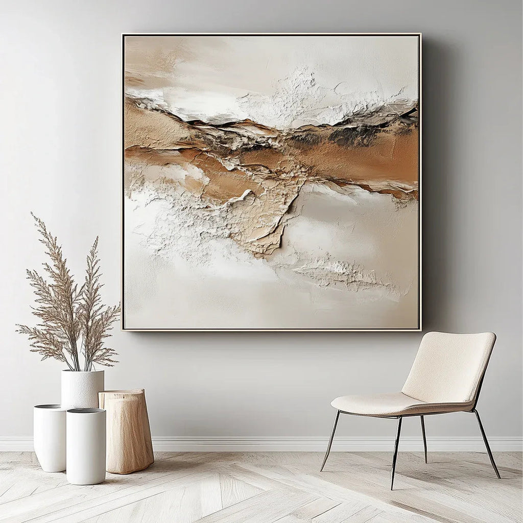 Earthy Texture and Soft Tones 1 - Minimalist Abstract Painting