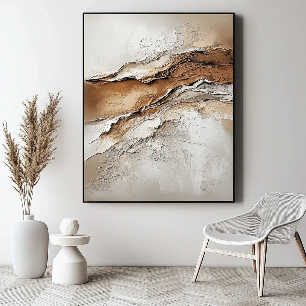 Earthy Texture and Soft Tones 2 - Textured Abstract Painting