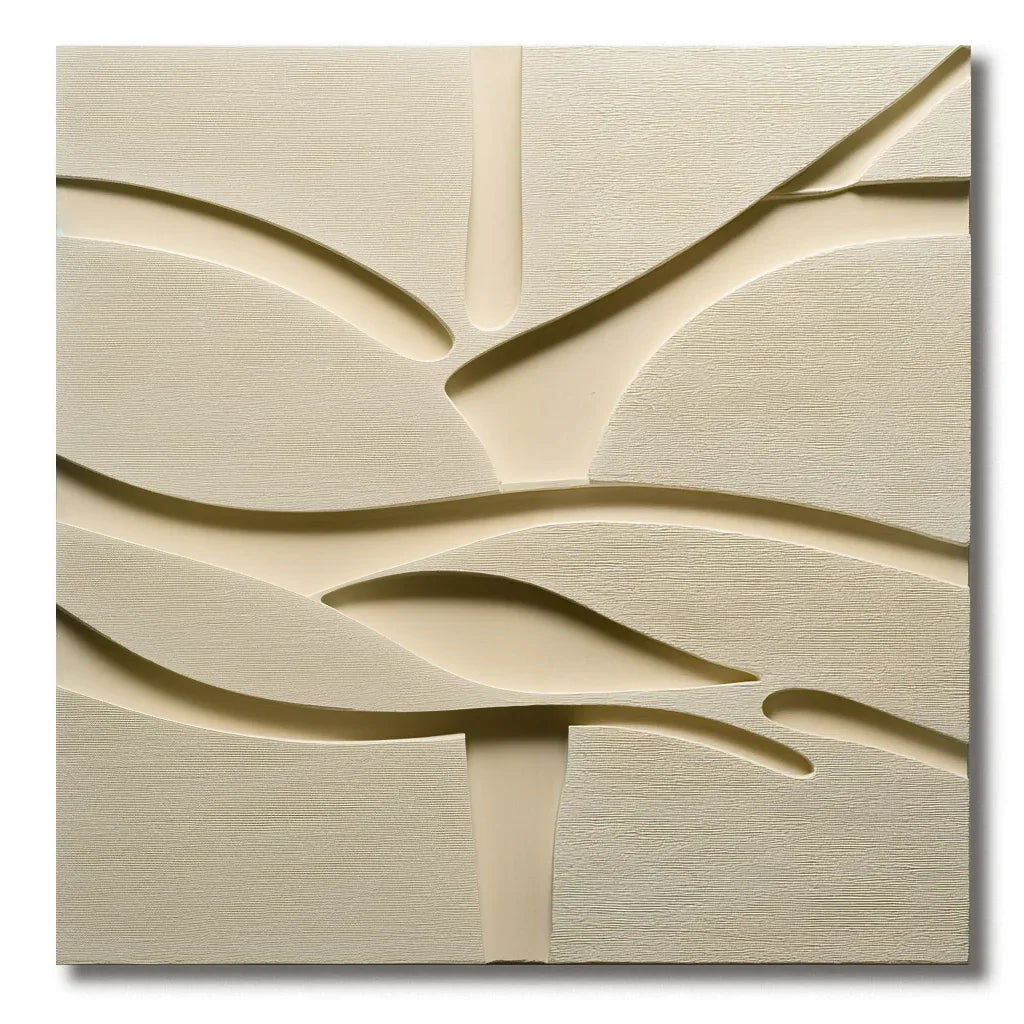 Echoes in Silence-3D minimalist relief style abstract wall art painting