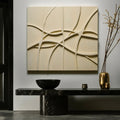 Interwoven Flow-Modern Minimalist Light Beige Geometric Curve Texture Wall Art