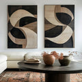 Harmony in Motion-Geometric Abstract Wooden Double Layered Decorative Wall Art (Set of 2)