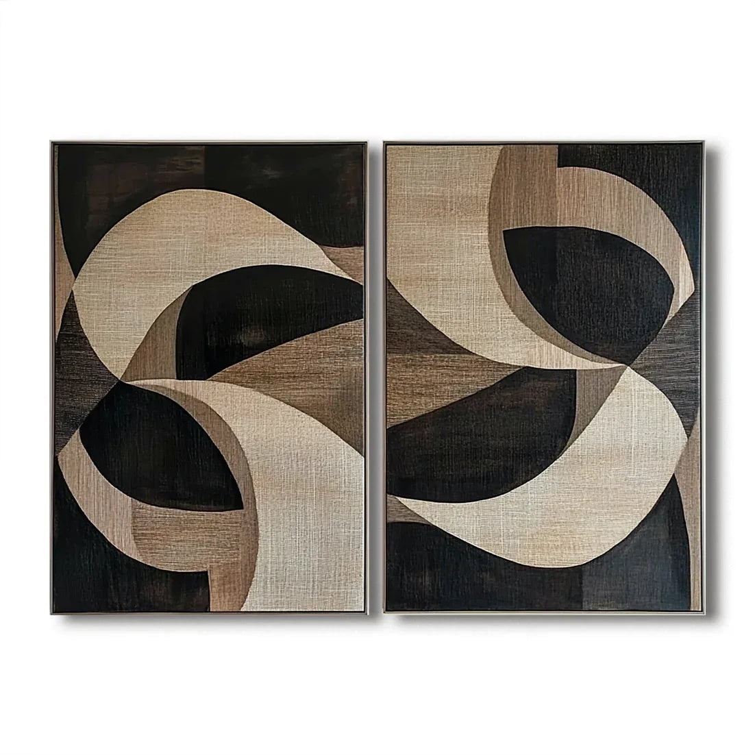Harmony in Motion-Geometric Abstract Wooden Double Layered Decorative Wall Art (Set of 2)