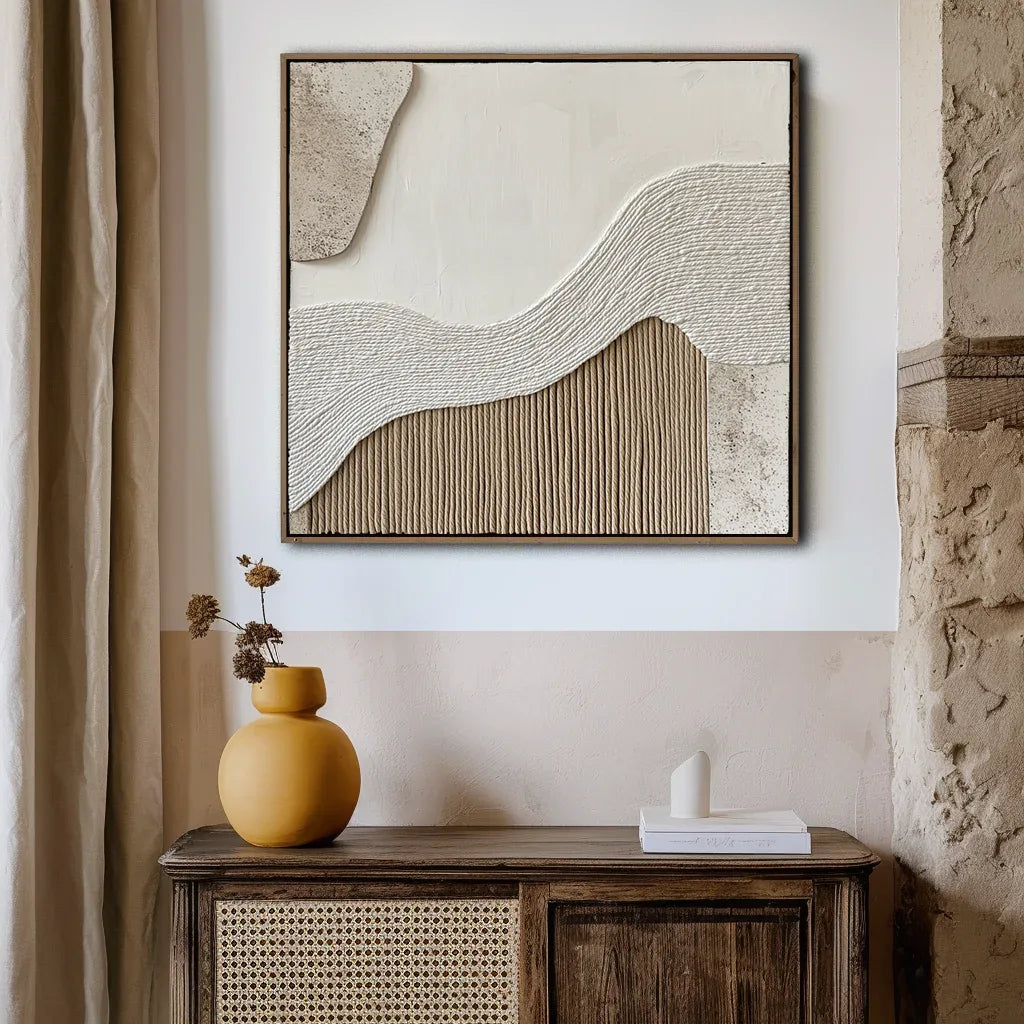Echoes of Earth-Modern Abstract Style Ridge Texture Wall Art