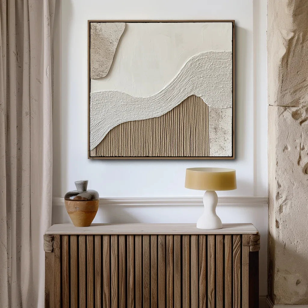 Echoes of Earth-Modern Abstract Style Ridge Texture Wall Art