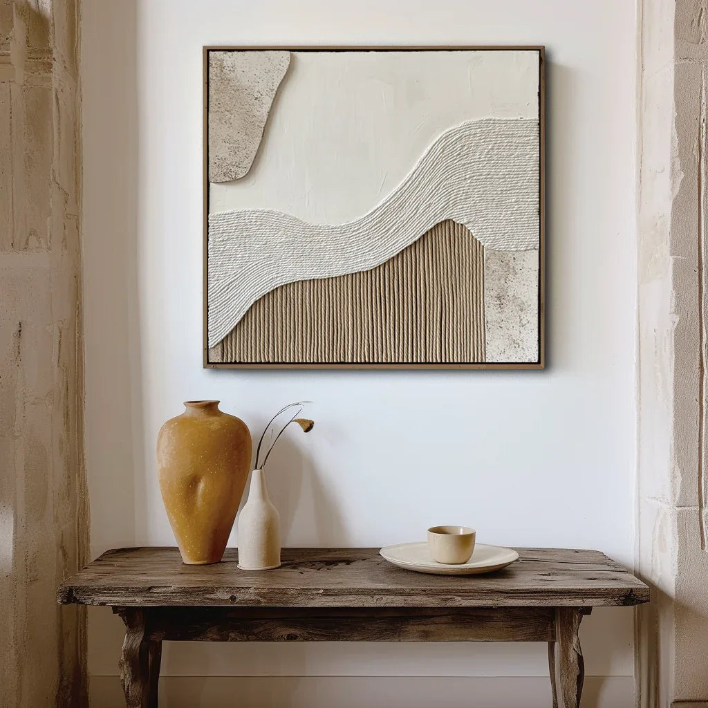 Echoes of Earth-Modern Abstract Style Ridge Texture Wall Art