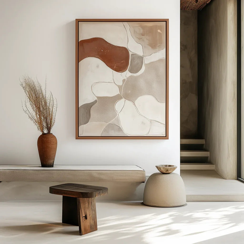 Earthen Harmony-Modern Minimalist Wabi-Sabi Style Abstract Wall Art