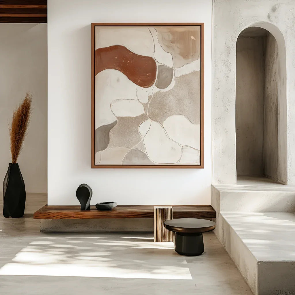 Earthen Harmony-Modern Minimalist Wabi-Sabi Style Abstract Wall Art