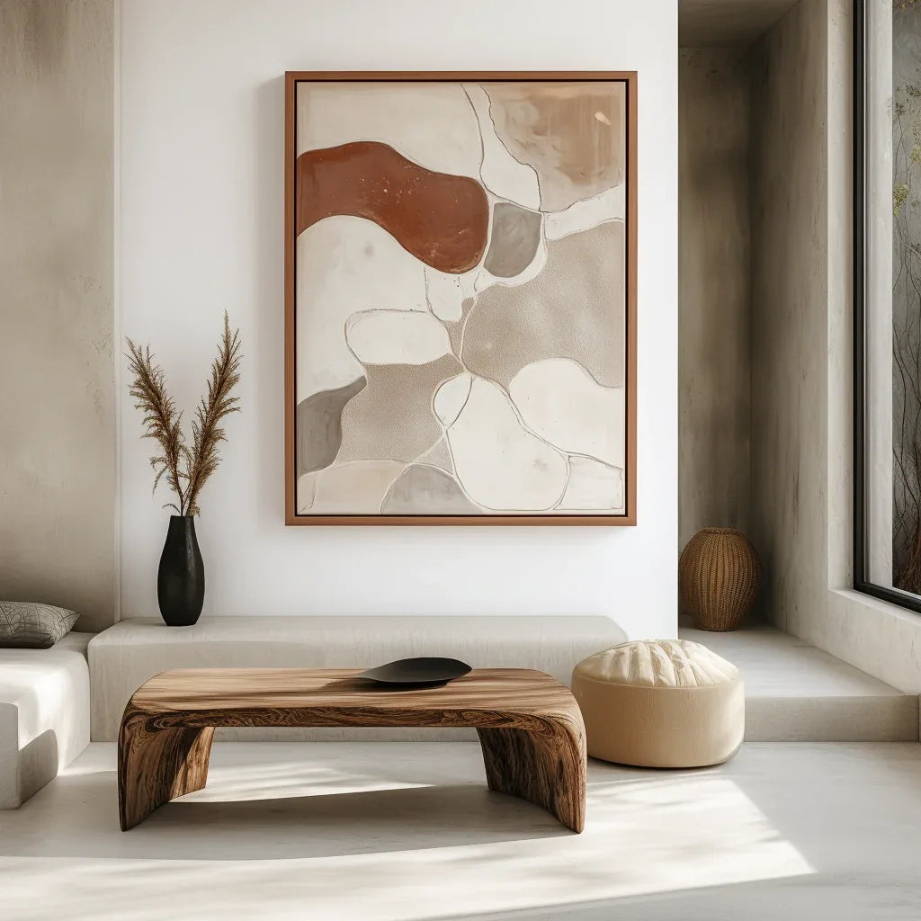 Earthen Harmony-Modern Minimalist Wabi-Sabi Style Abstract Wall Art