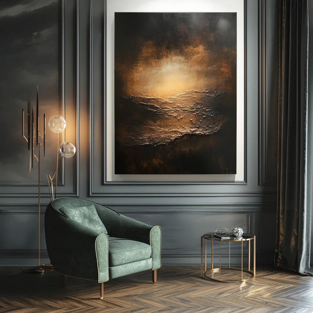 Ember Horizon-Modern Abstract Light and Shadow Texture Wall Art