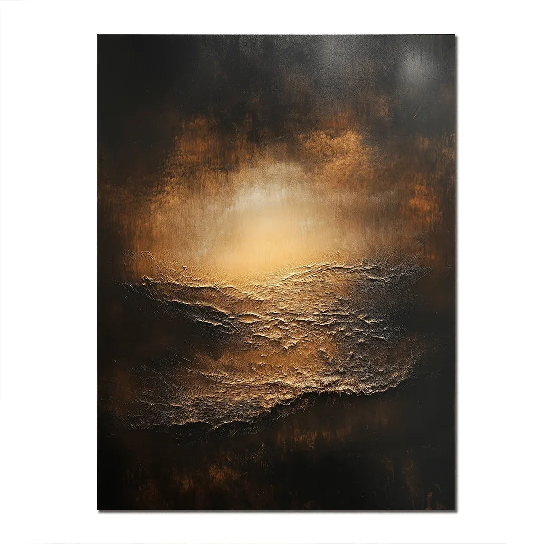Ember Horizon-Modern Abstract Light and Shadow Texture Wall Art