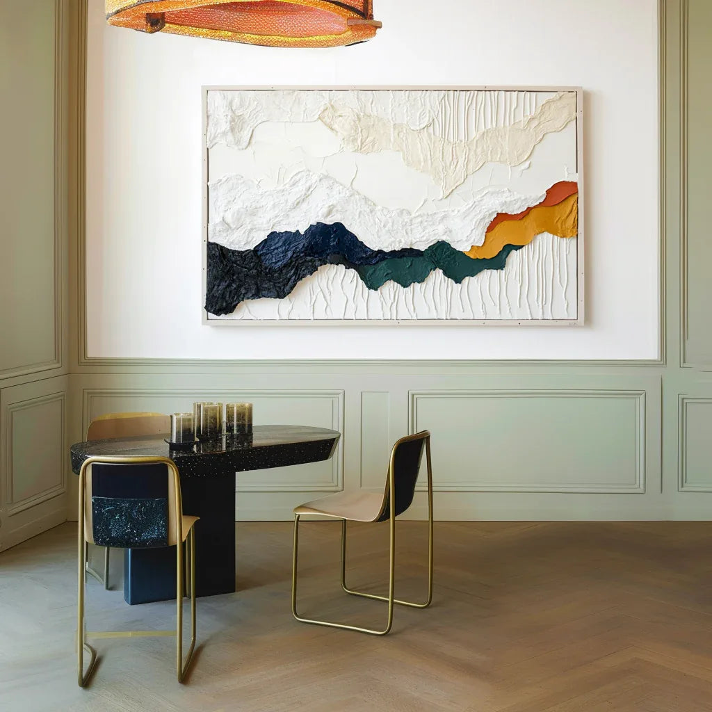 Layered Terrain-Modern Abstract 3D Mountain Texture Wall Art