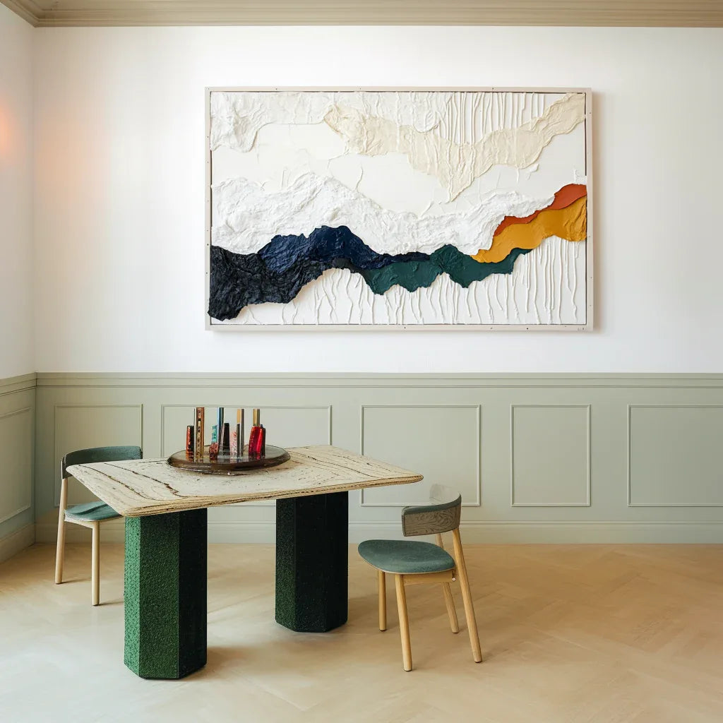 Layered Terrain-Modern Abstract 3D Mountain Texture Wall Art