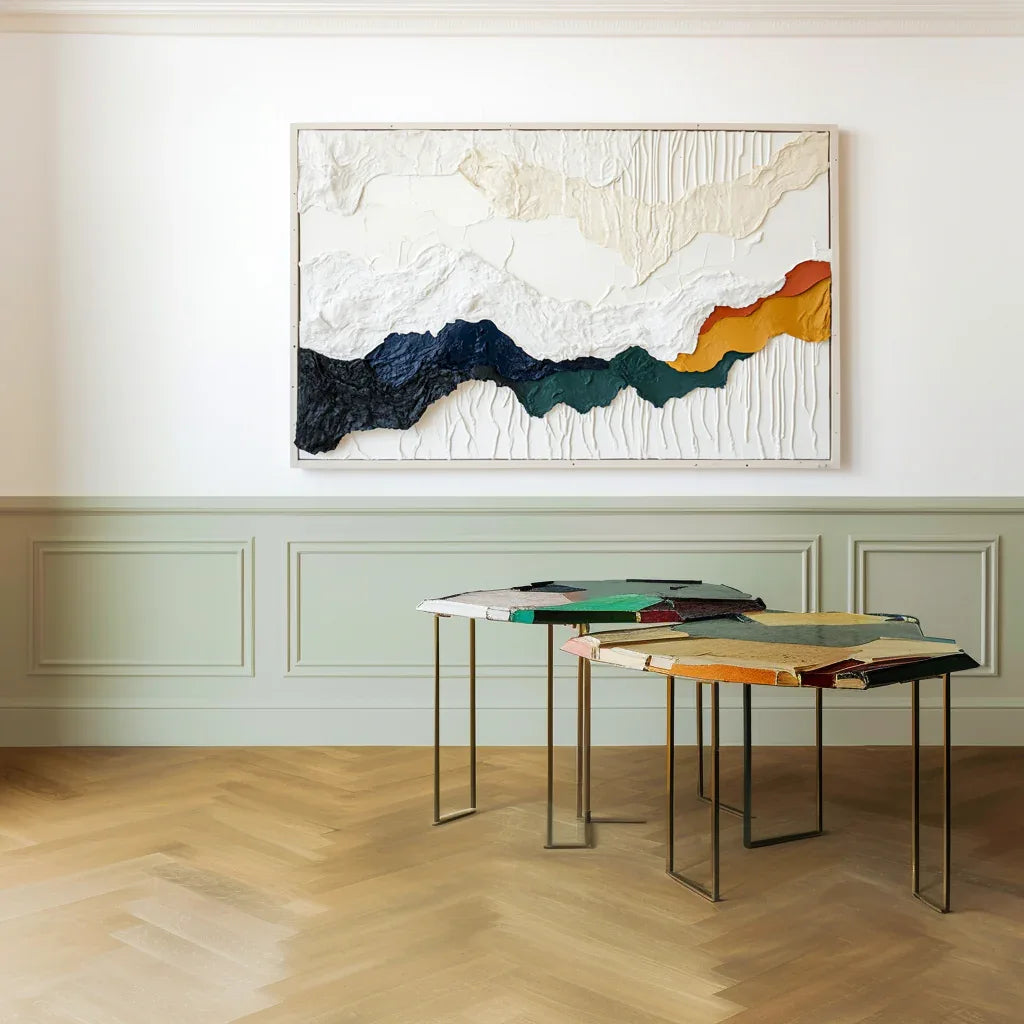 Layered Terrain-Modern Abstract 3D Mountain Texture Wall Art