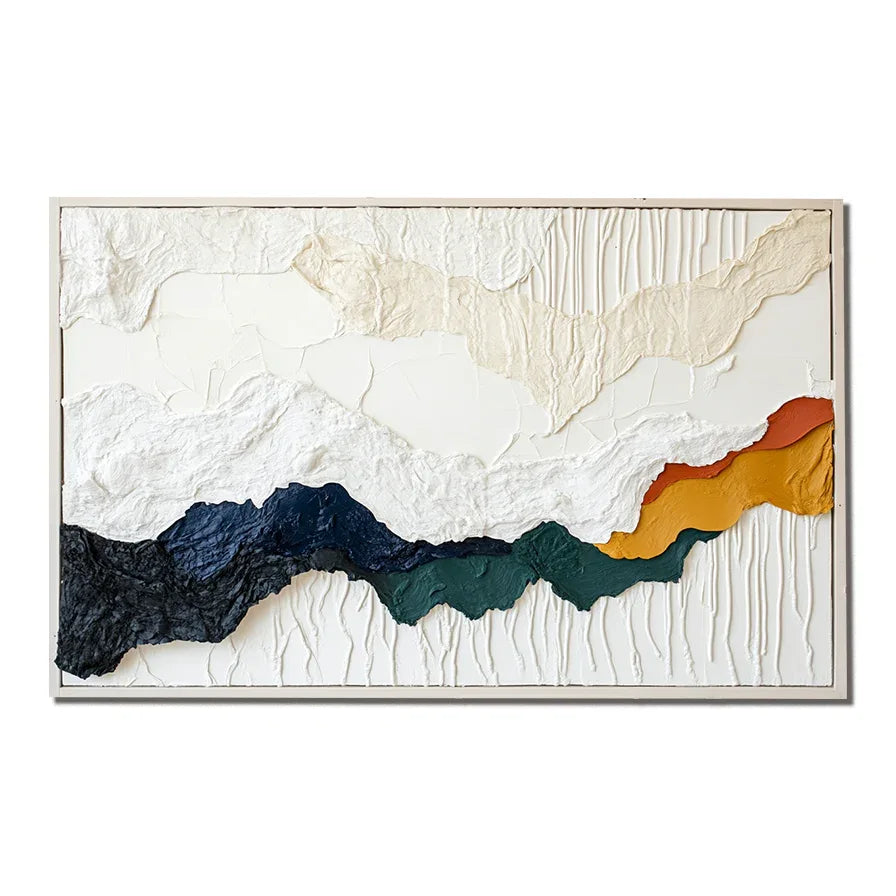 Layered Terrain-Modern Abstract 3D Mountain Texture Wall Art