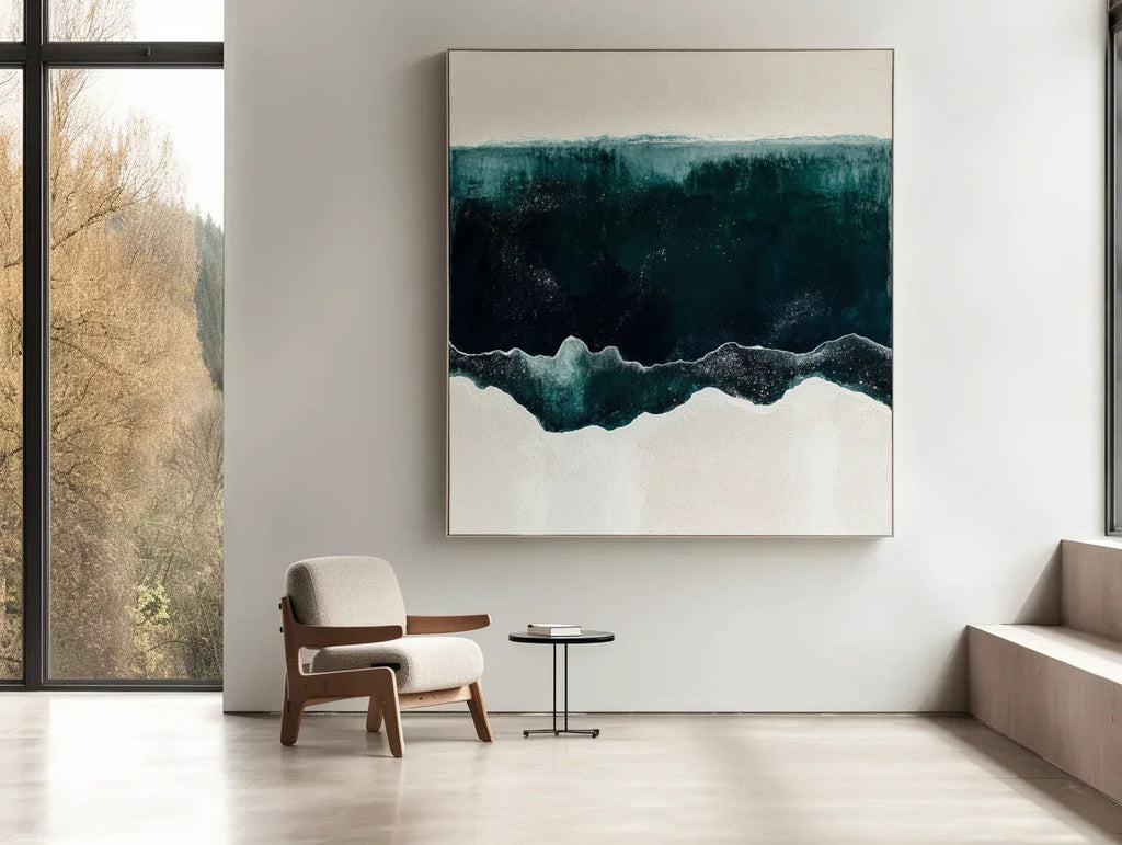Horizontal Realm - Modern Minimalist Interior Design Abstract Ocean Wall Art