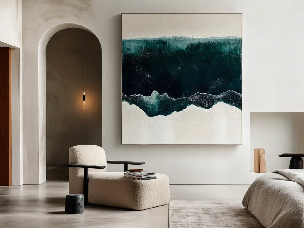 Horizontal Realm - Modern Minimalist Interior Design Abstract Ocean Wall Art