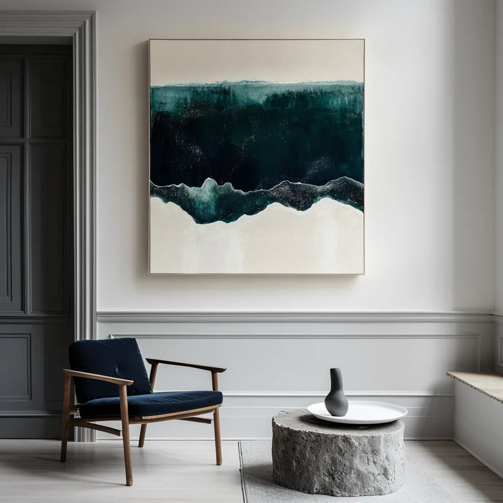 Horizontal Realm - Modern Minimalist Interior Design Abstract Ocean Wall Art