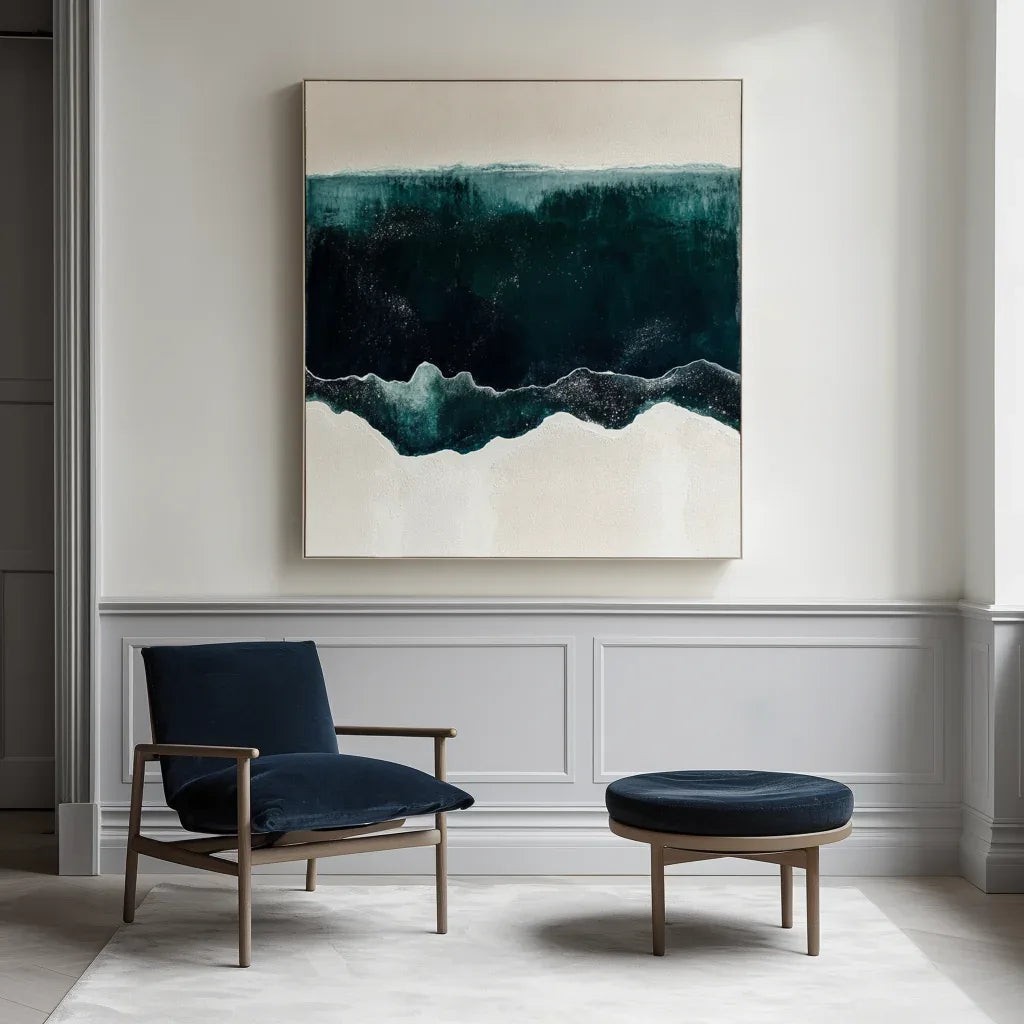 Horizontal Realm - Modern Minimalist Interior Design Abstract Ocean Wall Art