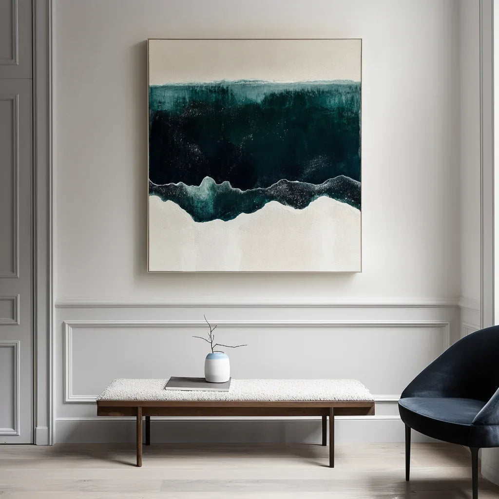 Horizontal Realm - Modern Minimalist Interior Design Abstract Ocean Wall Art