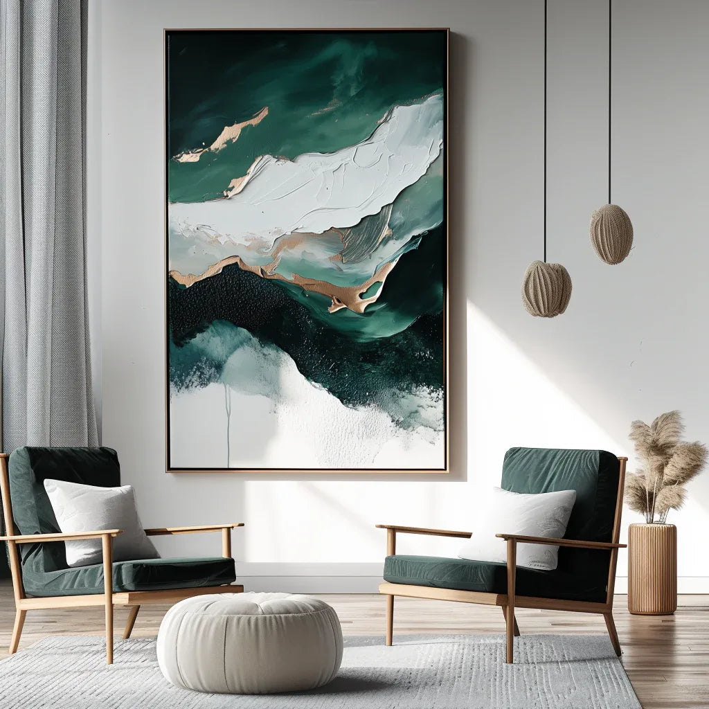 Above the watershed-Modern Hand-Painted Water Ripple Abstract Texture Wall Art