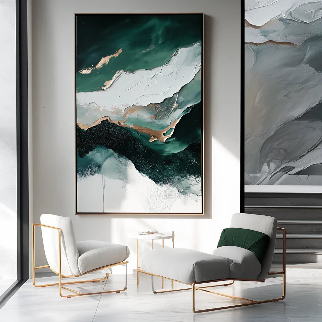 Above the watershed-Modern Hand-Painted Water Ripple Abstract Texture Wall Art