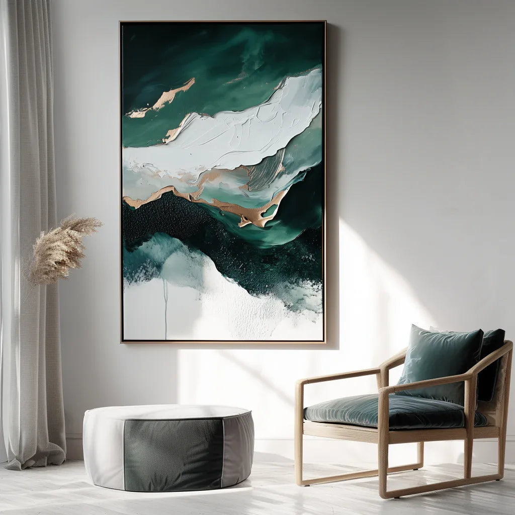 Above the watershed-Modern Hand-Painted Water Ripple Abstract Texture Wall Art