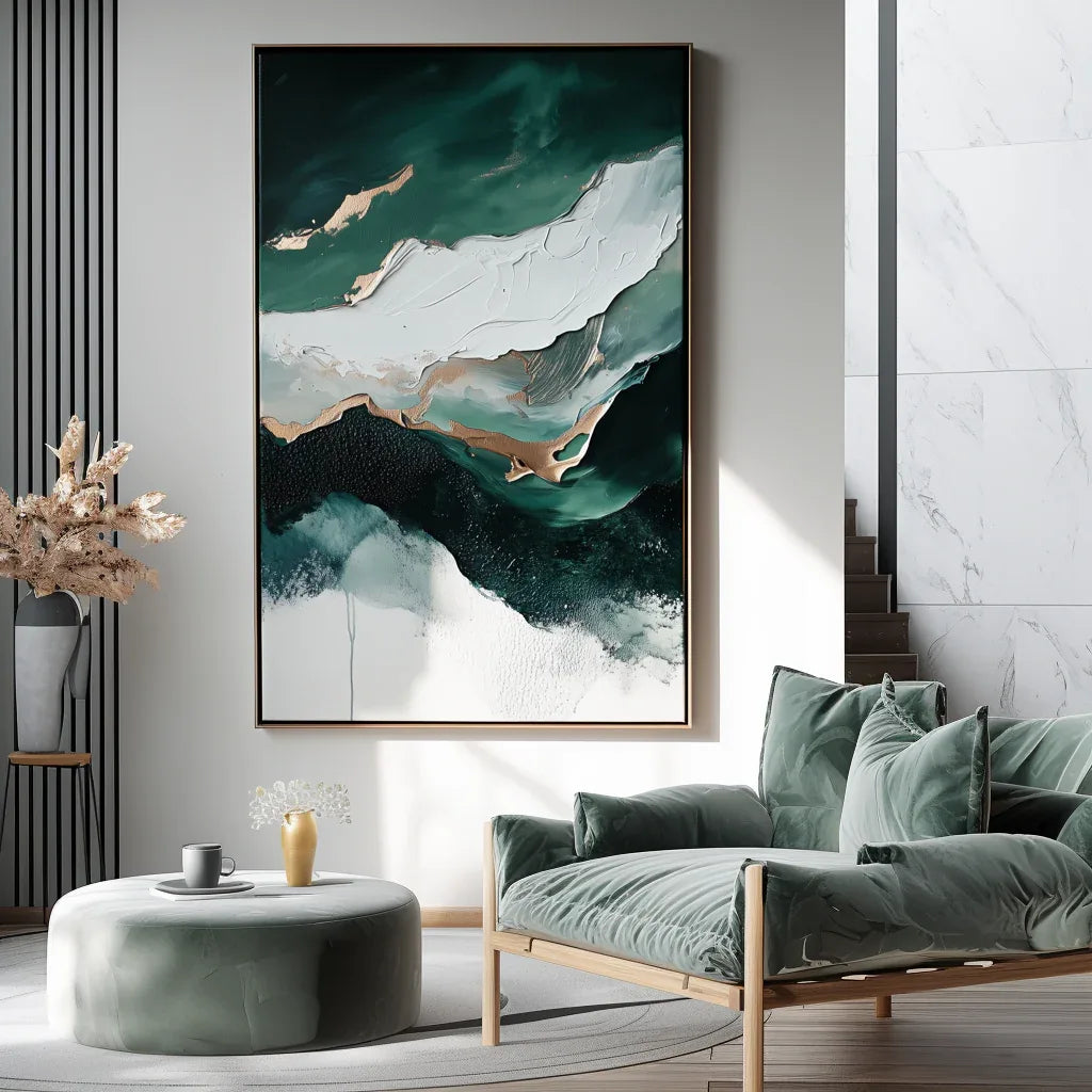 Above the watershed-Modern Hand-Painted Water Ripple Abstract Texture Wall Art