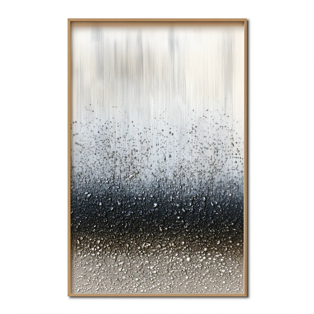 Gravity in Silence -Modern Minimalist 3D Vertical Droplet Texture Abstract Wall Art