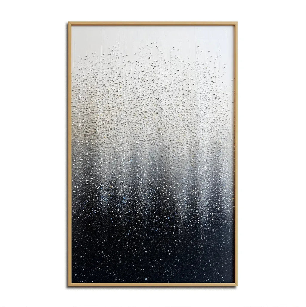 Falling Light-Interior Design Hand-Painted Abstract Wall Art with Dotted Texture