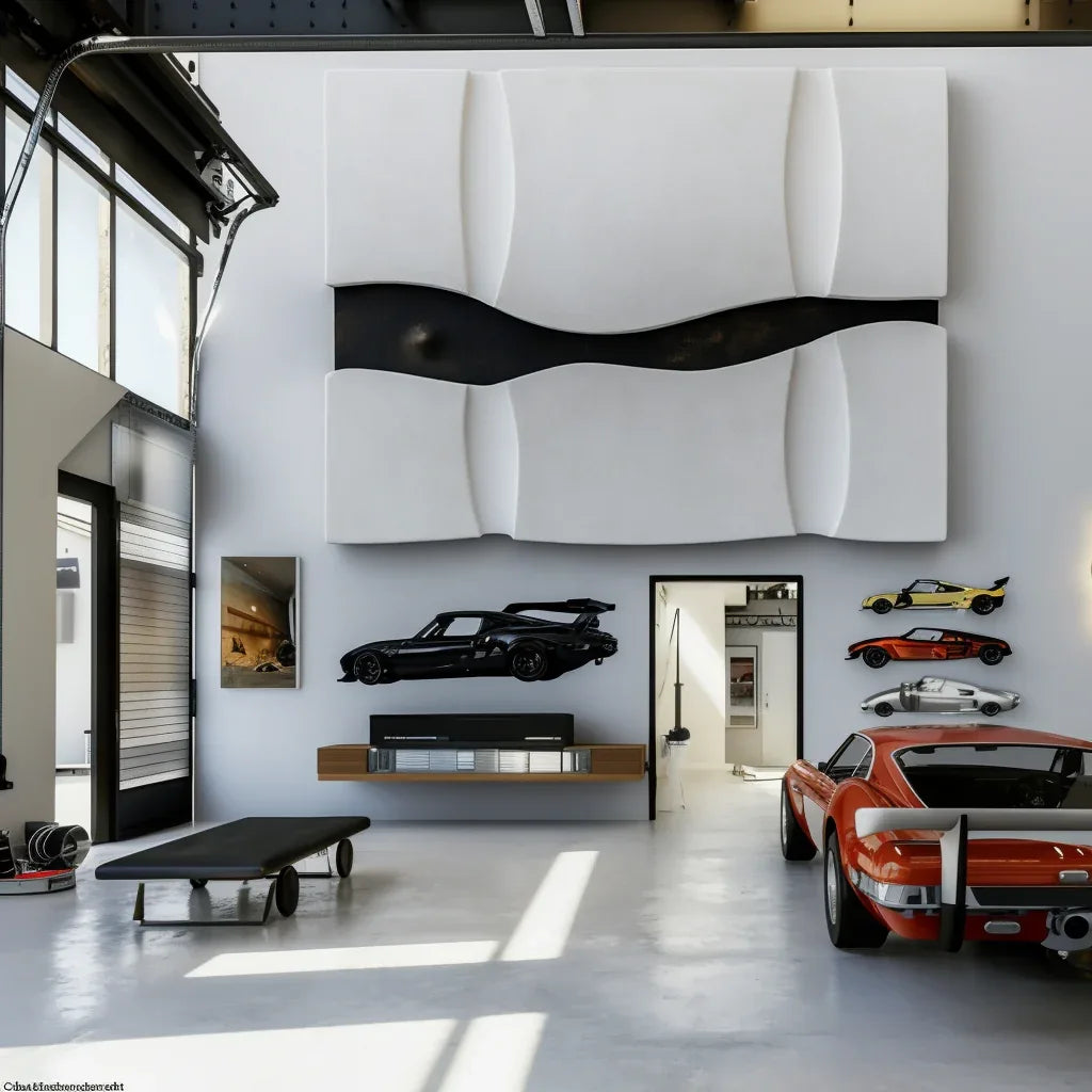Divide and Flow-Modern Minimalist 3D Black and White Curved Texture Wall Art