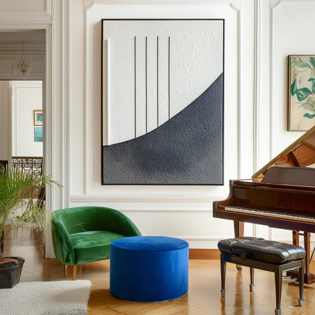 Quiet Axis-Minimalist Linear Geometric Abstract Wall Art in Modern Interior Decoration
