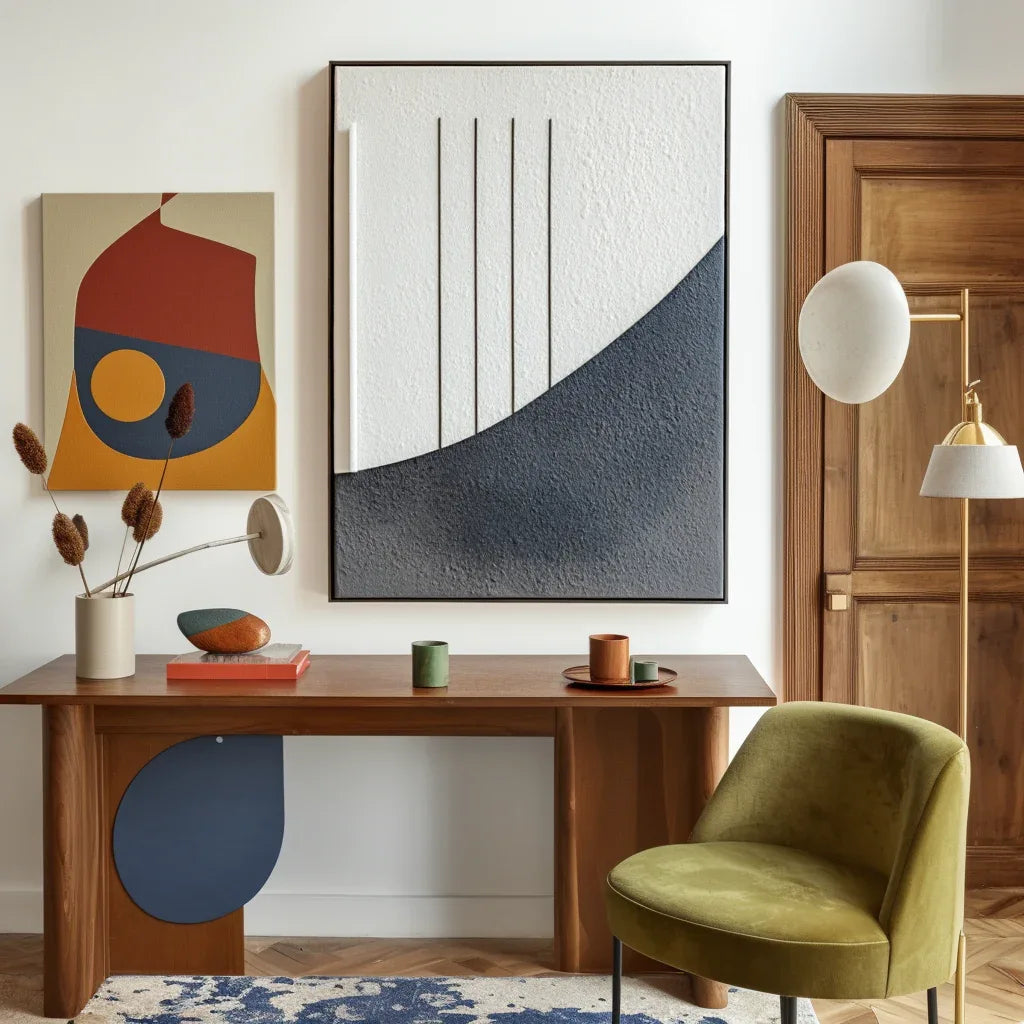Quiet Axis-Minimalist Linear Geometric Abstract Wall Art in Modern Interior Decoration