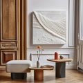 Echoes in White-Modern Minimalist Pure White 3D Textured Square Wall Art