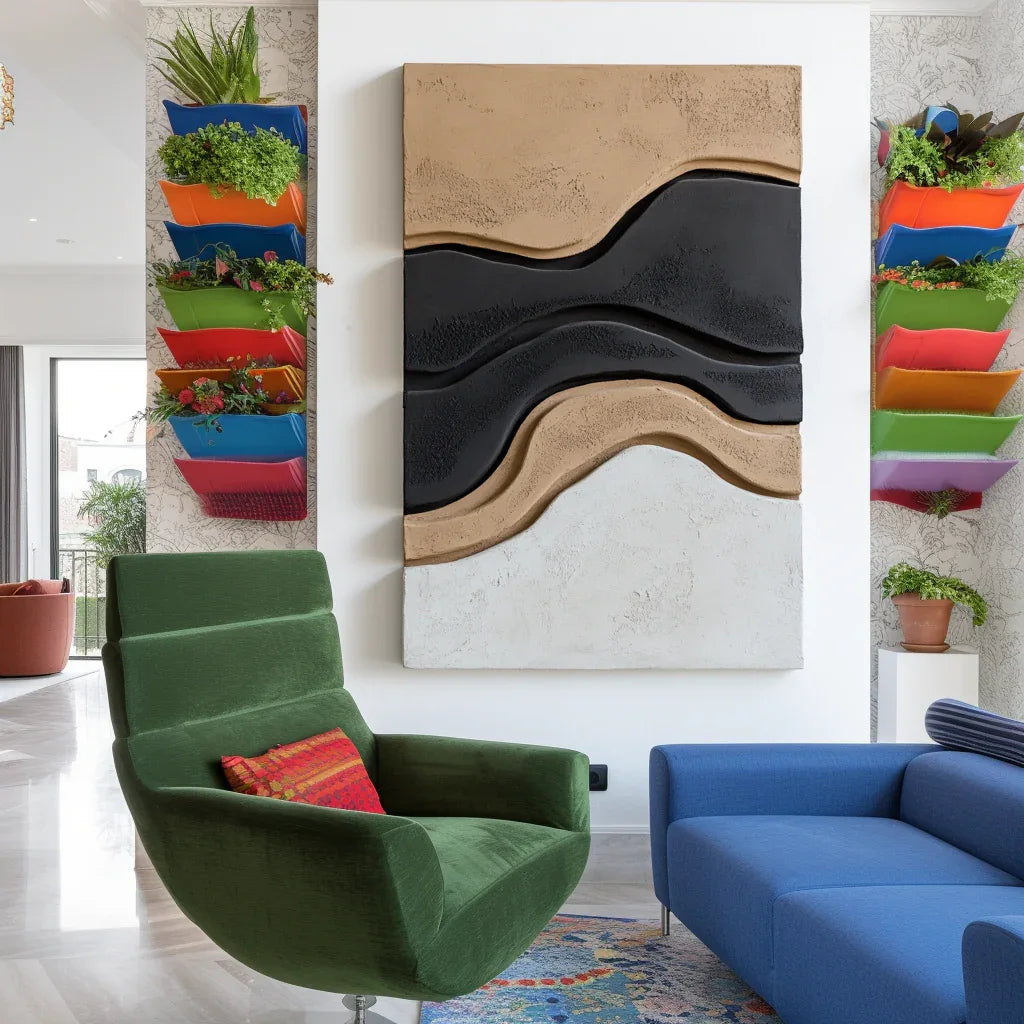 Contour Shift - Hand-Painted Minimalist Textured Layered Wabi-Sabi Wall Art