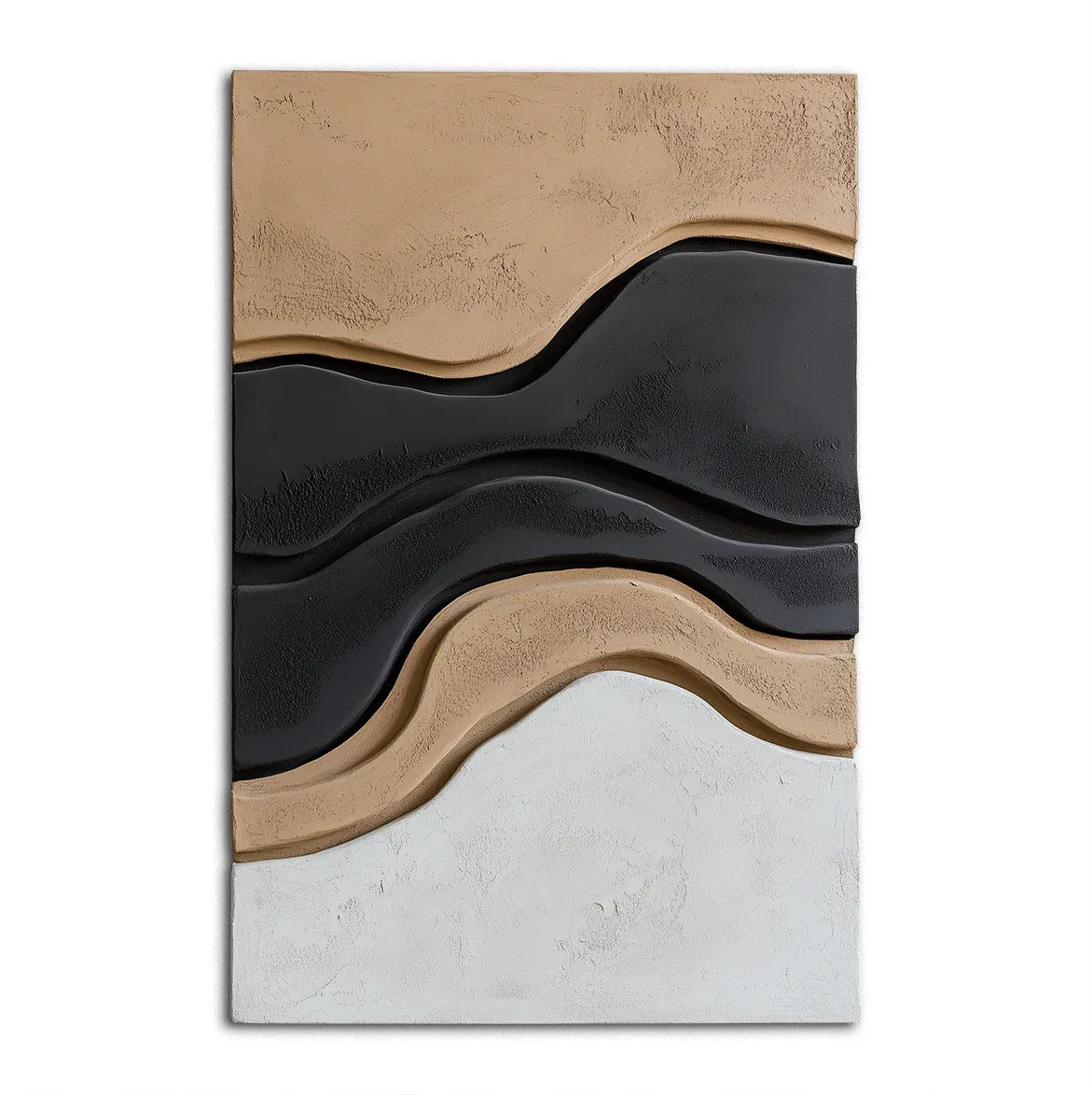 Contour Shift - Hand-Painted Minimalist Textured Layered Wabi-Sabi Wall Art