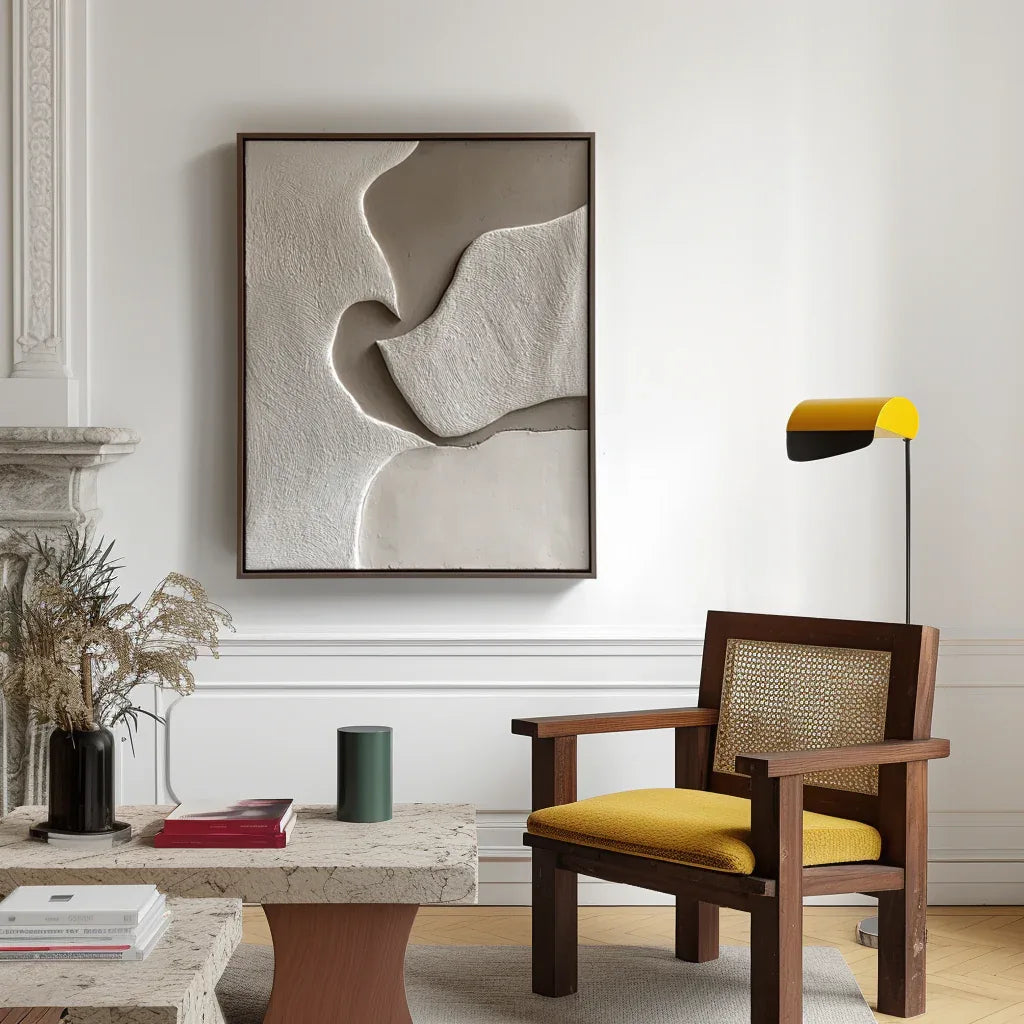 Soft Divide-Minimalist Wabi-Sabi Textured Wall Art for Modern Home Decor