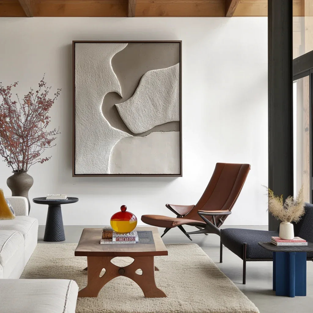 Soft Divide-Minimalist Wabi-Sabi Textured Wall Art for Modern Home Decor