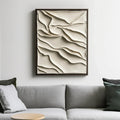 Dune Memory-3D Minimalist Hand-Painted Sand Dune Flowing Texture Vertical Wall Art