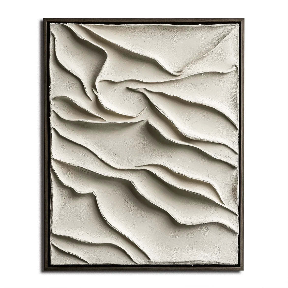 Dune Memory-3D Minimalist Hand-Painted Sand Dune Flowing Texture Vertical Wall Art