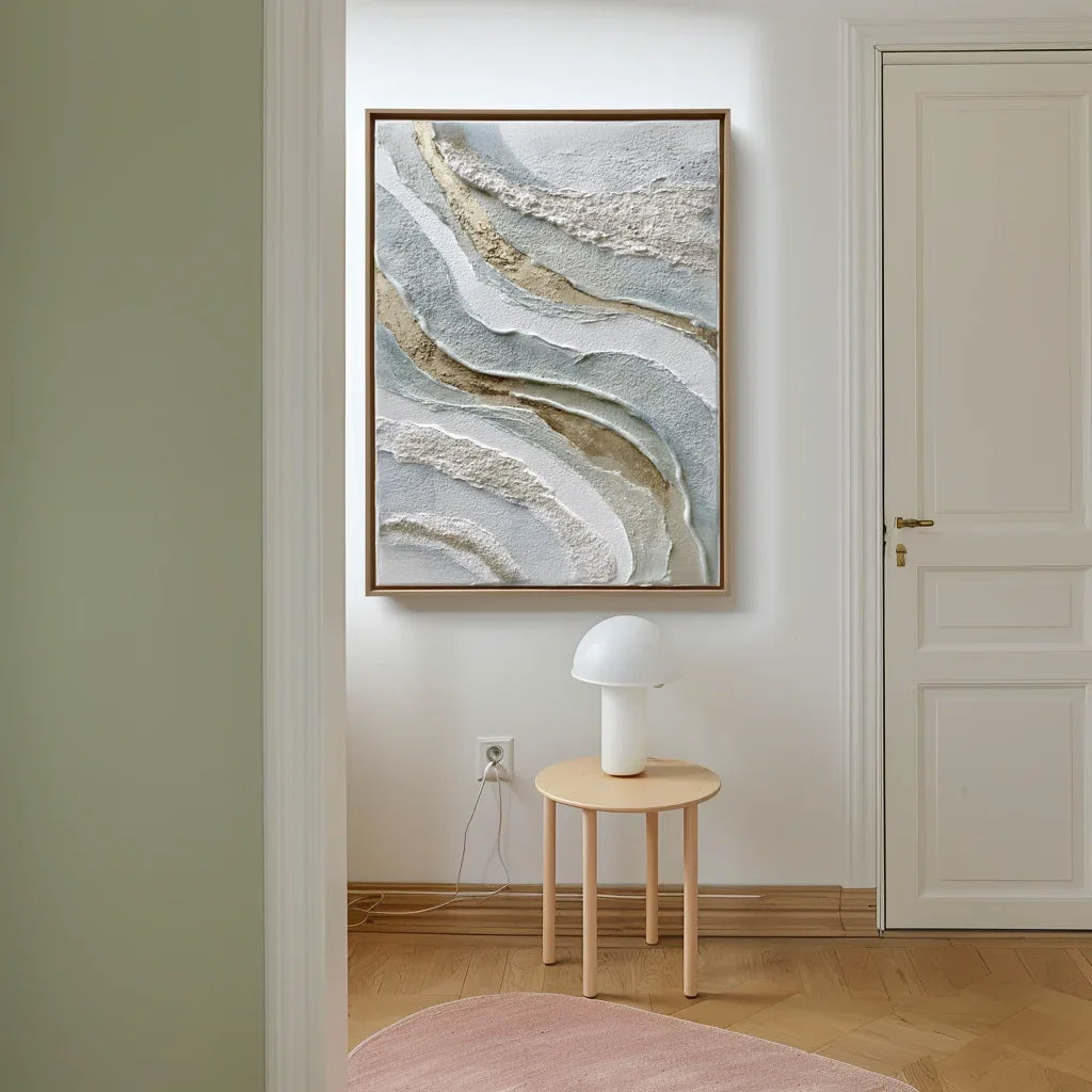 Flowing Layers – Modern Home Design: Vertical Hand drawn Flow Texture Wall Art