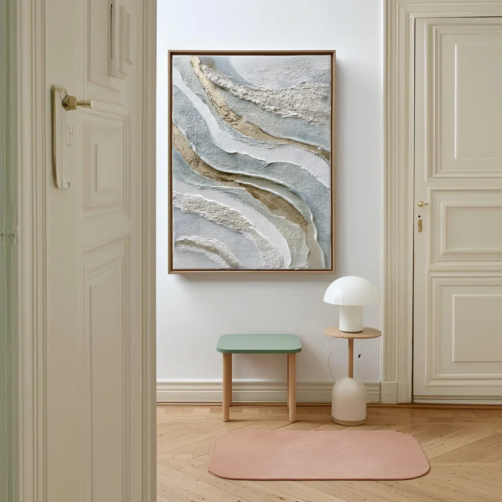 Flowing Layers – Modern Home Design: Vertical Hand drawn Flow Texture Wall Art