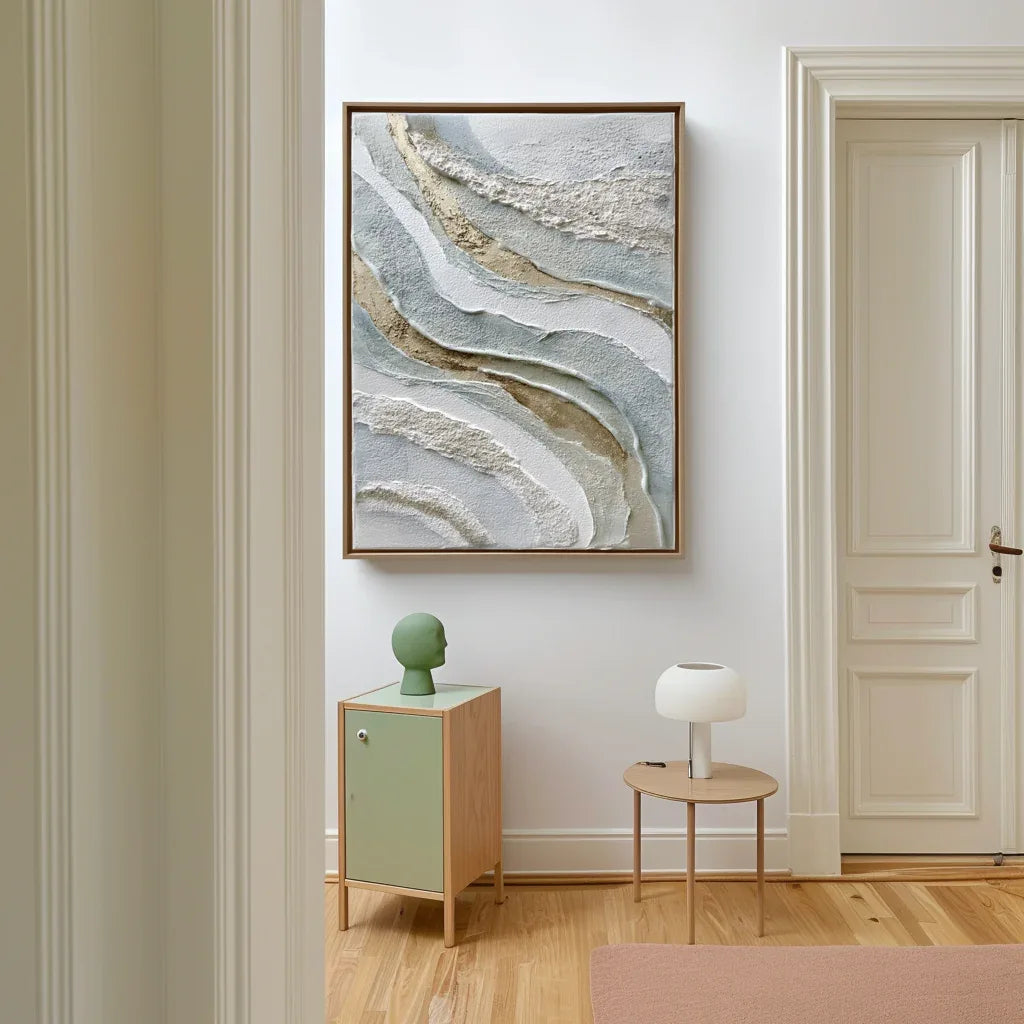 Flowing Layers – Modern Home Design: Vertical Hand drawn Flow Texture Wall Art