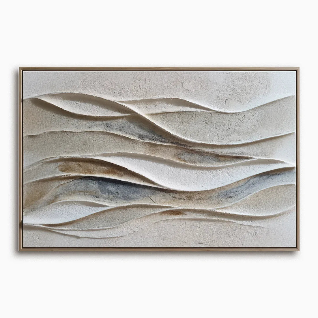 Flowing Harmony – Modern Minimalist Decoration 3D Beige Wave Texture Wall Art